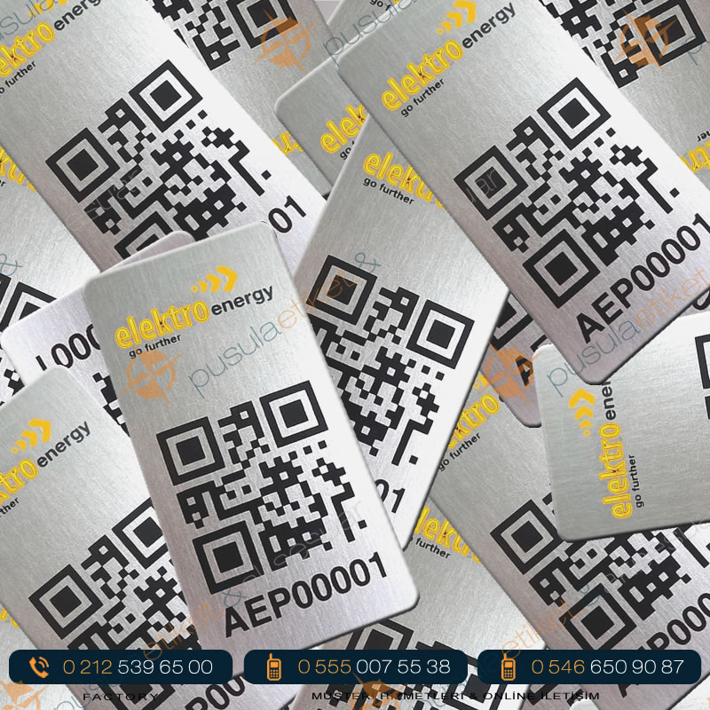 QR Code Baskılı Çelik Etiket